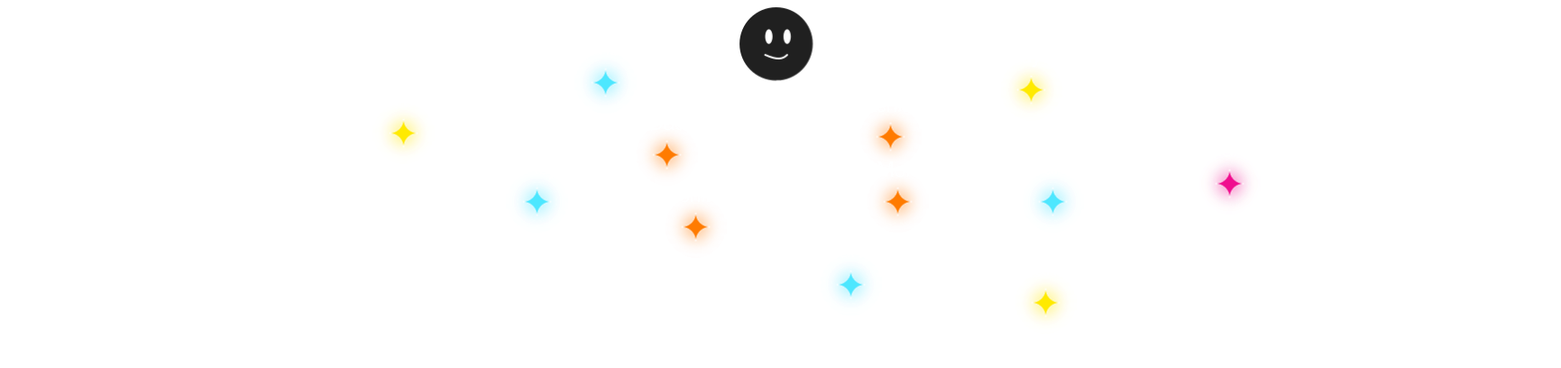 A smiling Yatri at the centre of named relationships orbiting on luminous constellation rings