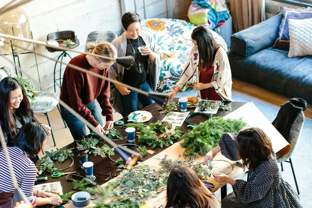 People working together around a table